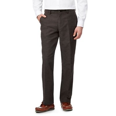Maine New England Big and tall dark grey pindot moleskin trousers